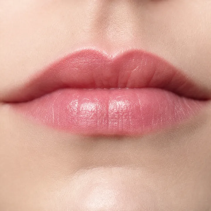 Soft lip blush close-up result